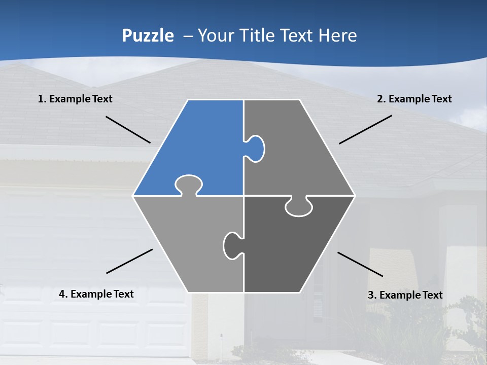 A House With A Blue Wave In Front Of It PowerPoint Template