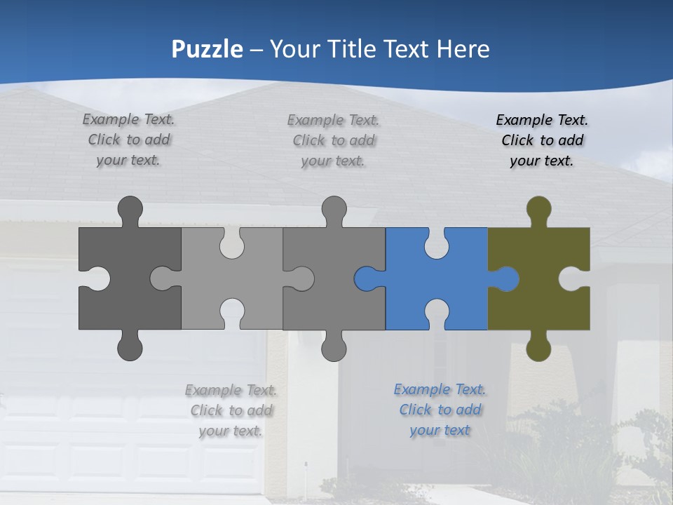 A House With A Blue Wave In Front Of It PowerPoint Template