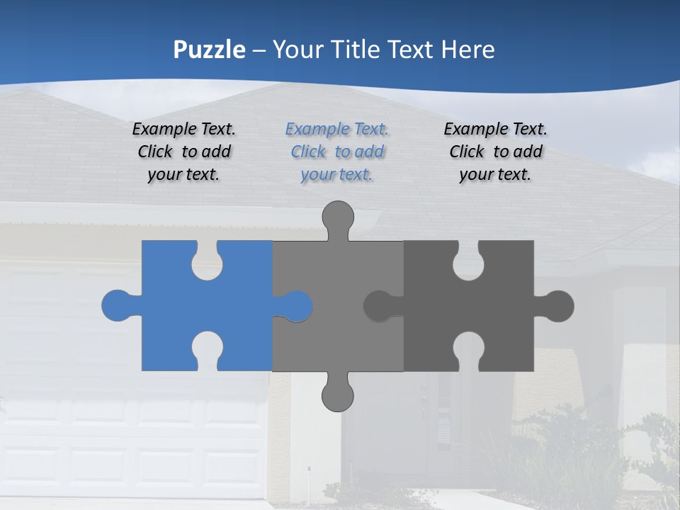 A House With A Blue Wave In Front Of It PowerPoint Template