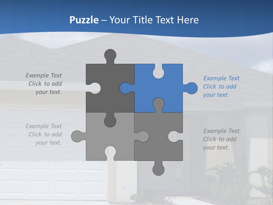 A House With A Blue Wave In Front Of It PowerPoint Template