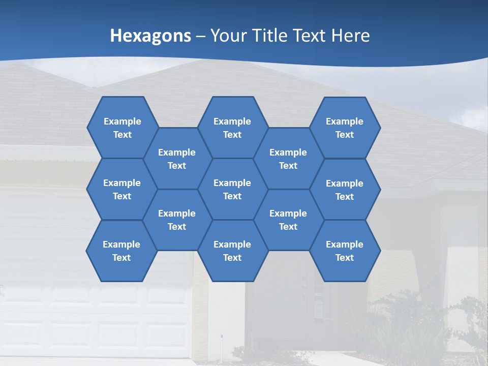 A House With A Blue Wave In Front Of It PowerPoint Template