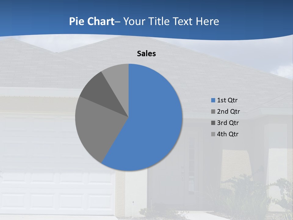 A House With A Blue Wave In Front Of It PowerPoint Template