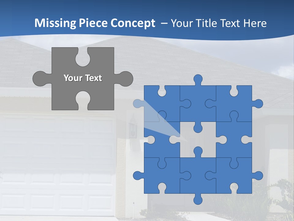 A House With A Blue Wave In Front Of It PowerPoint Template