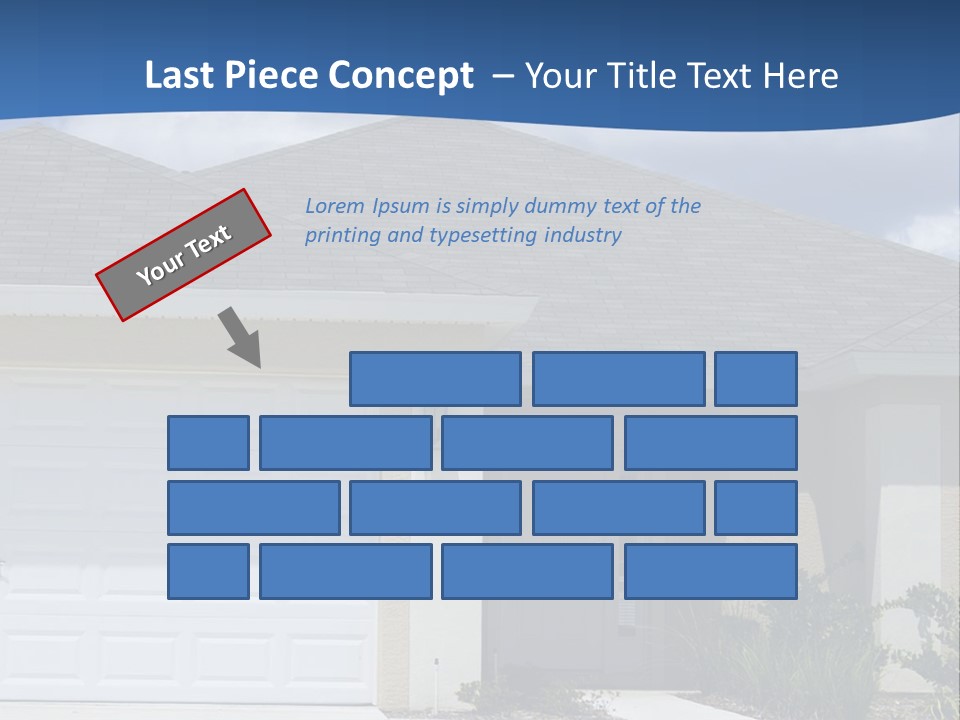 A House With A Blue Wave In Front Of It PowerPoint Template