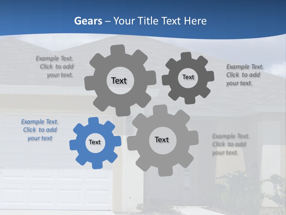 A House With A Blue Wave In Front Of It PowerPoint Template