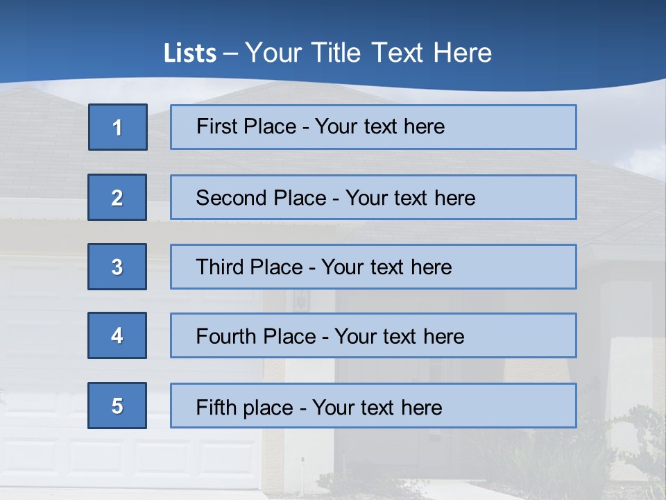 A House With A Blue Wave In Front Of It PowerPoint Template