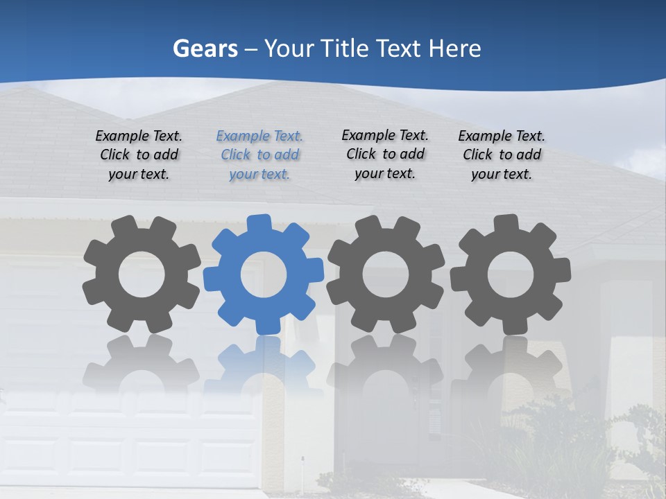 A House With A Blue Wave In Front Of It PowerPoint Template