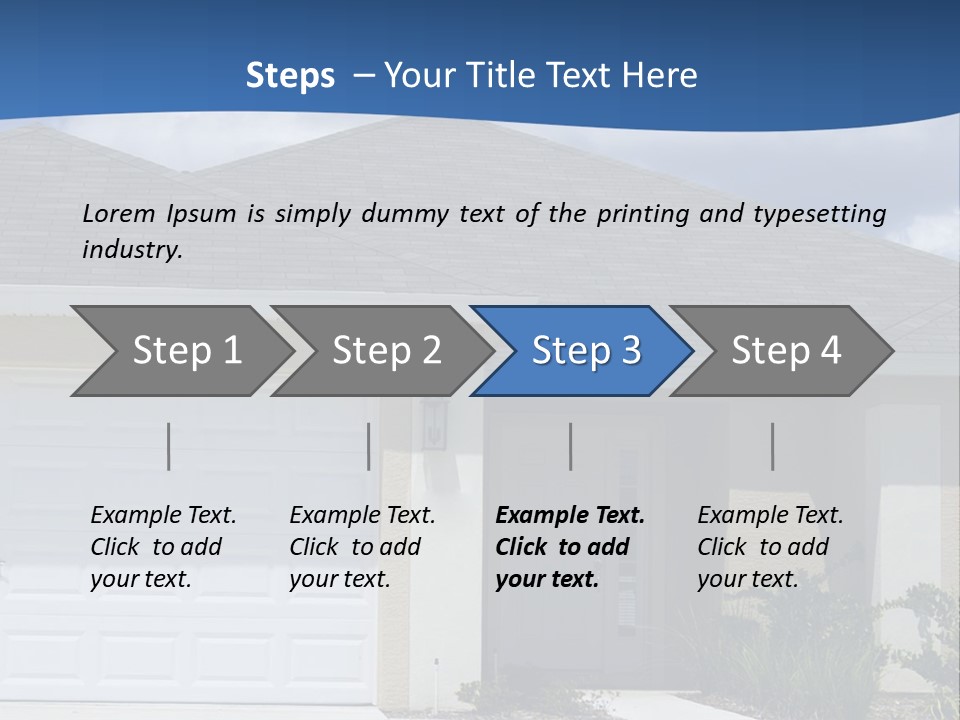 A House With A Blue Wave In Front Of It PowerPoint Template