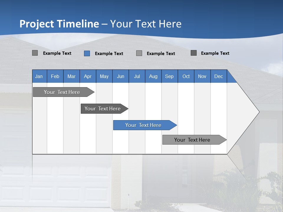A House With A Blue Wave In Front Of It PowerPoint Template