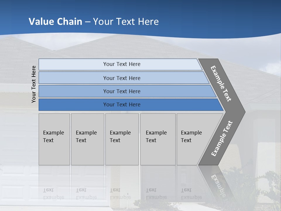 A House With A Blue Wave In Front Of It PowerPoint Template