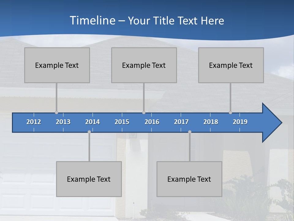 A House With A Blue Wave In Front Of It PowerPoint Template