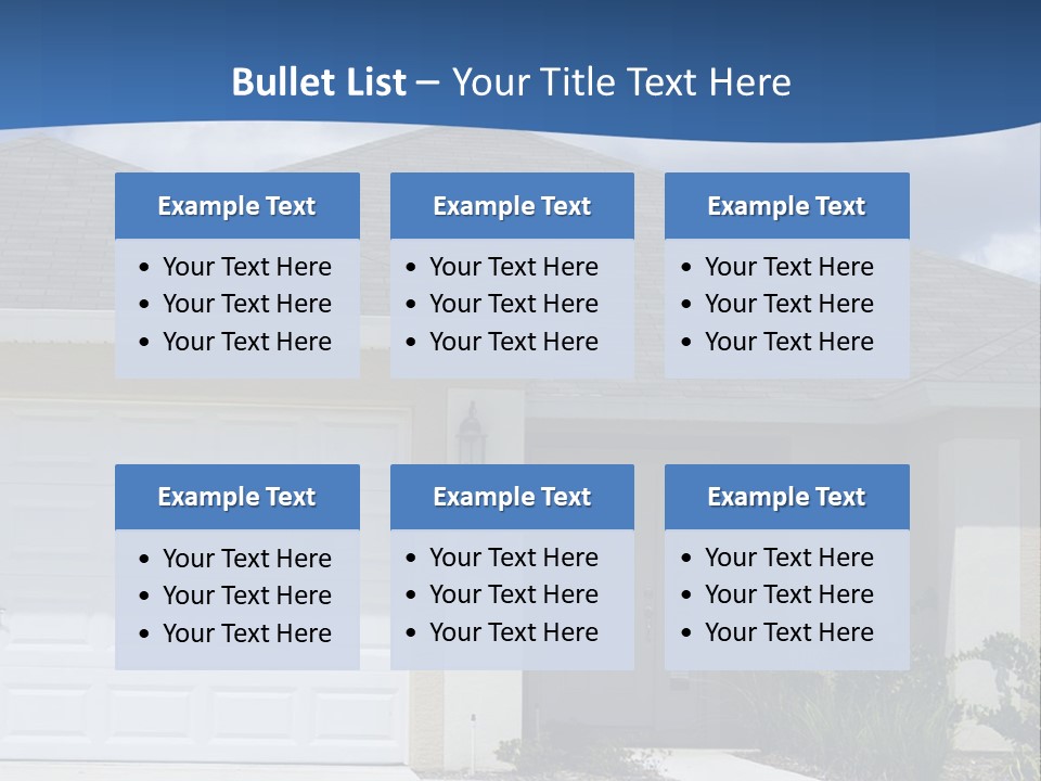 A House With A Blue Wave In Front Of It PowerPoint Template