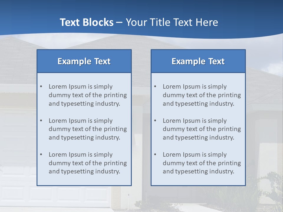 A House With A Blue Wave In Front Of It PowerPoint Template
