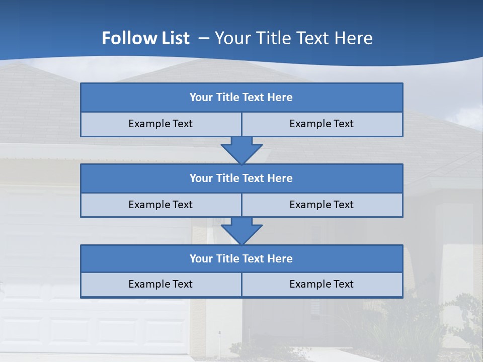 A House With A Blue Wave In Front Of It PowerPoint Template
