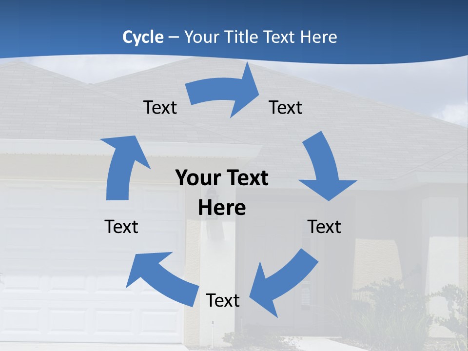 A House With A Blue Wave In Front Of It PowerPoint Template