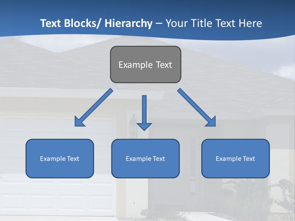 A House With A Blue Wave In Front Of It PowerPoint Template