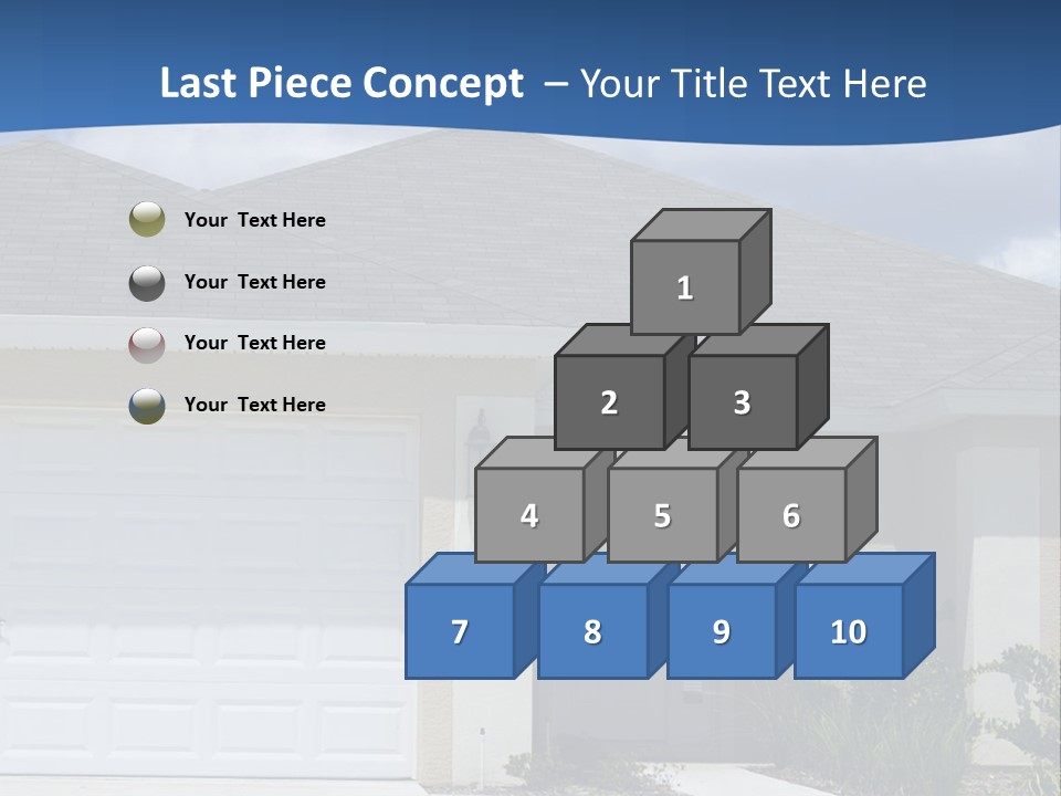 A House With A Blue Wave In Front Of It PowerPoint Template