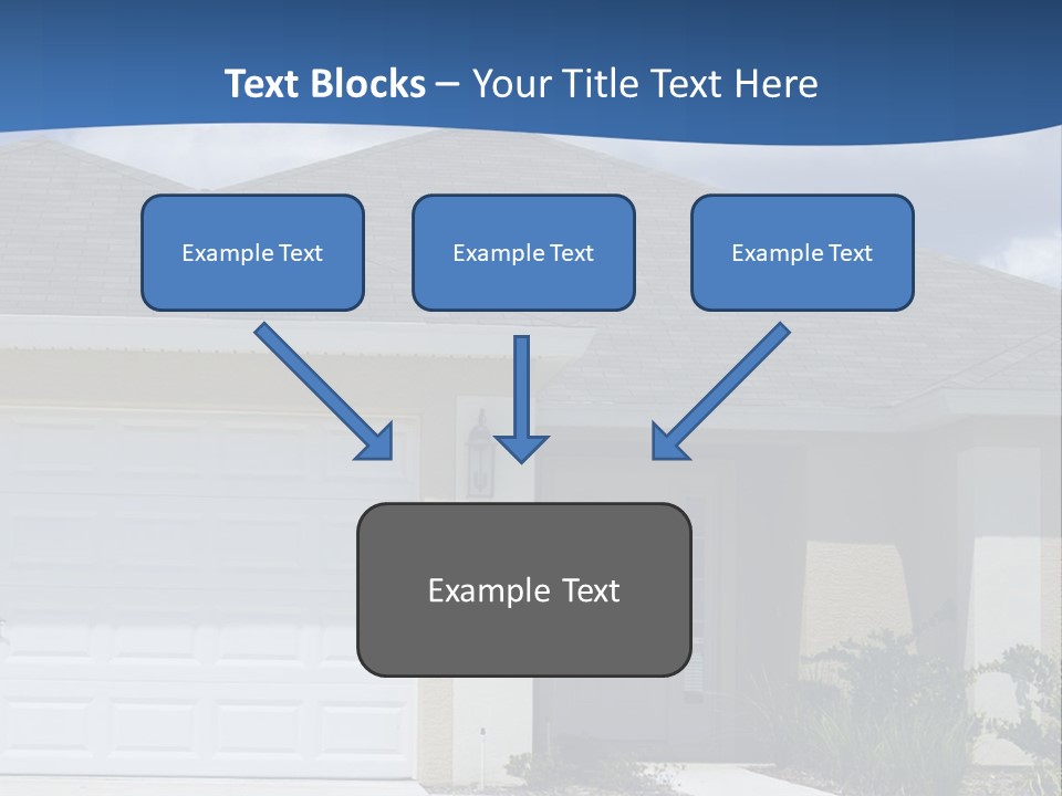A House With A Blue Wave In Front Of It PowerPoint Template