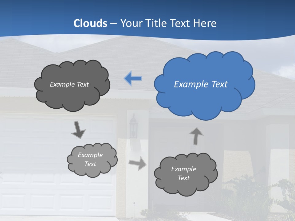A House With A Blue Wave In Front Of It PowerPoint Template