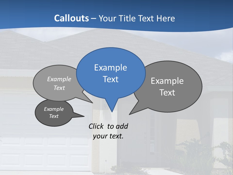 A House With A Blue Wave In Front Of It PowerPoint Template