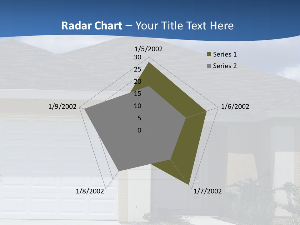 A House With A Blue Wave In Front Of It PowerPoint Template