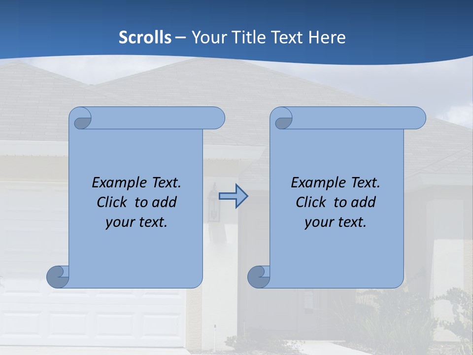 A House With A Blue Wave In Front Of It PowerPoint Template