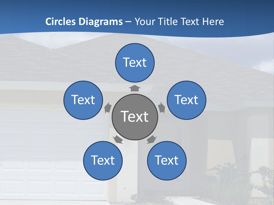 A House With A Blue Wave In Front Of It PowerPoint Template