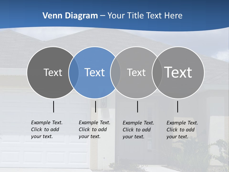 A House With A Blue Wave In Front Of It PowerPoint Template