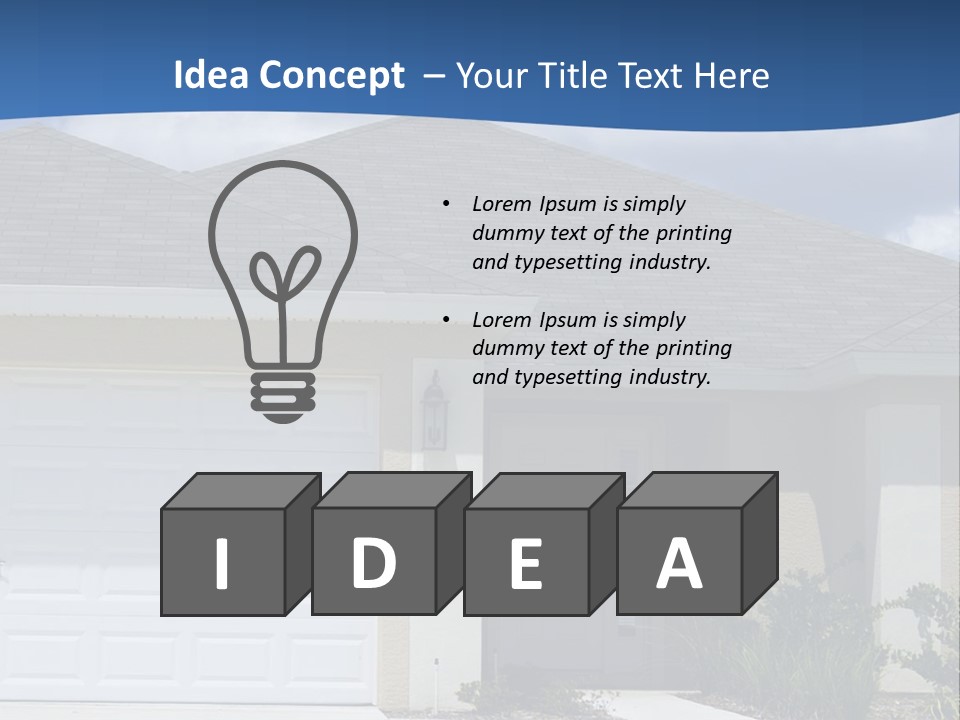 A House With A Blue Wave In Front Of It PowerPoint Template