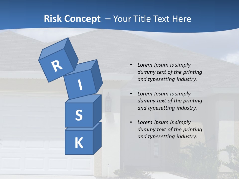 A House With A Blue Wave In Front Of It PowerPoint Template