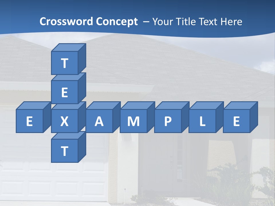 A House With A Blue Wave In Front Of It PowerPoint Template