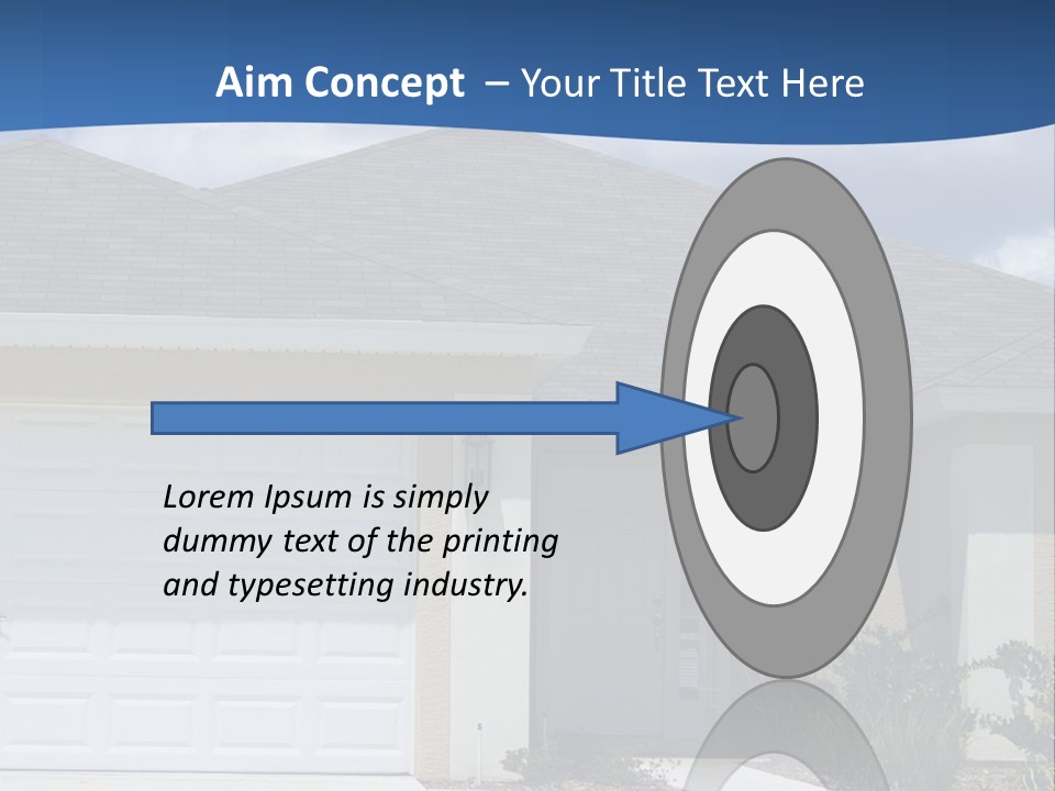 A House With A Blue Wave In Front Of It PowerPoint Template