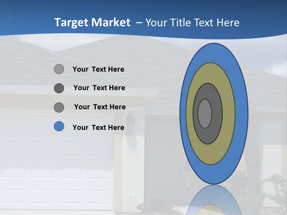 A House With A Blue Wave In Front Of It PowerPoint Template