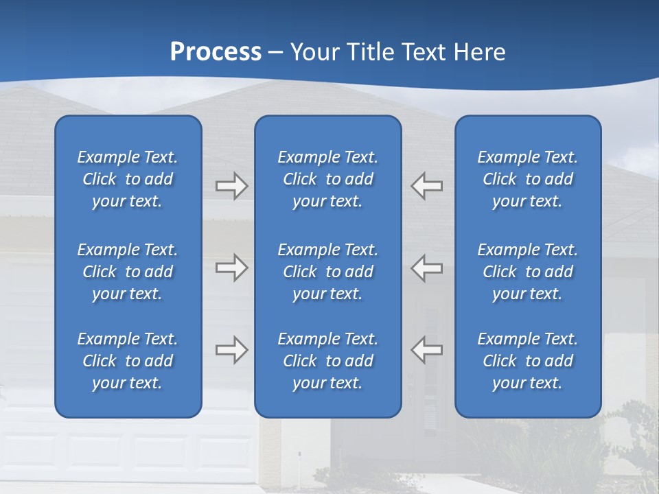 A House With A Blue Wave In Front Of It PowerPoint Template