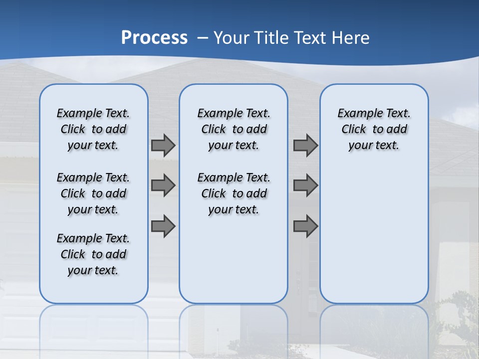 A House With A Blue Wave In Front Of It PowerPoint Template