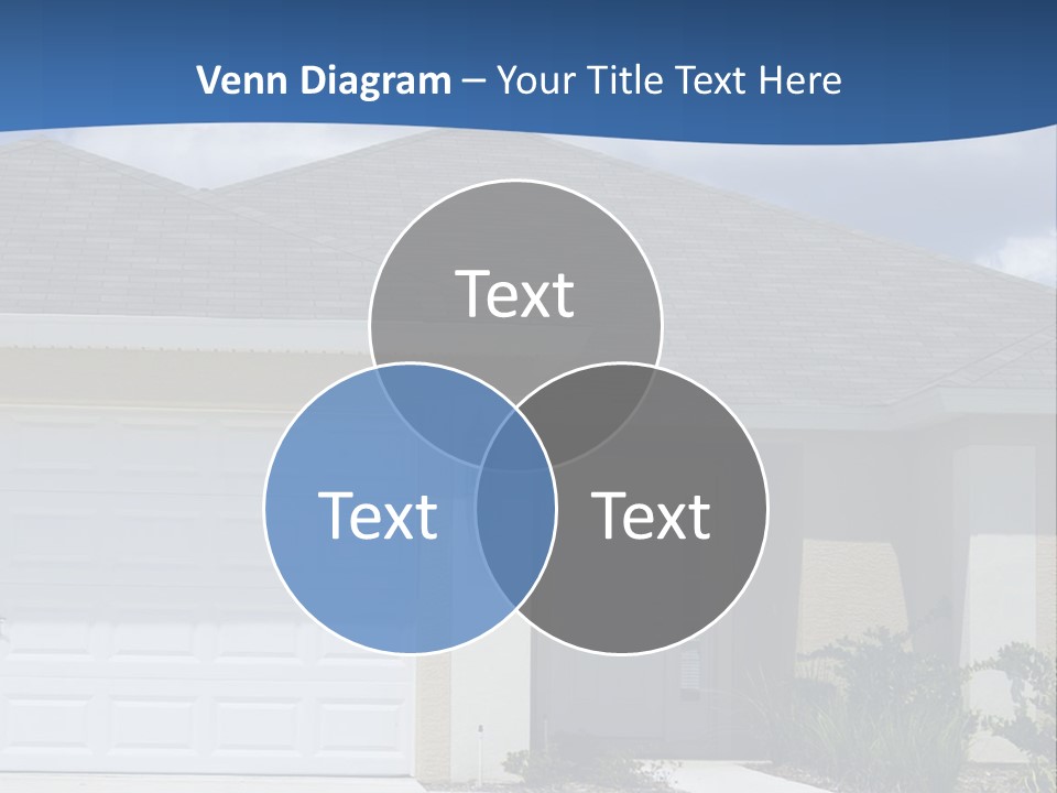 A House With A Blue Wave In Front Of It PowerPoint Template