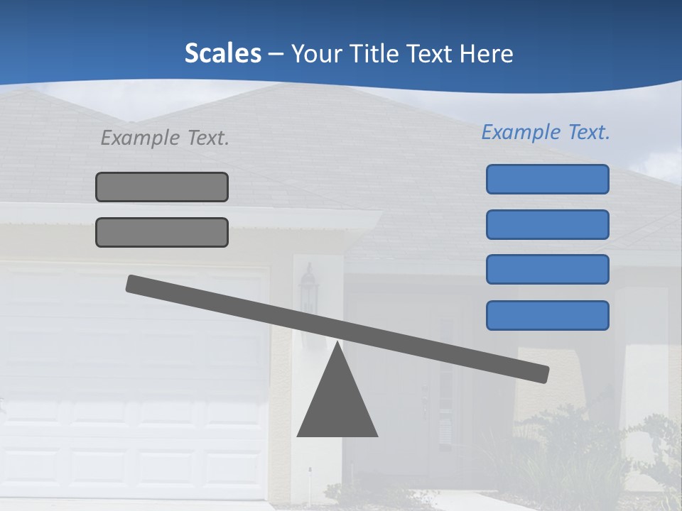 A House With A Blue Wave In Front Of It PowerPoint Template