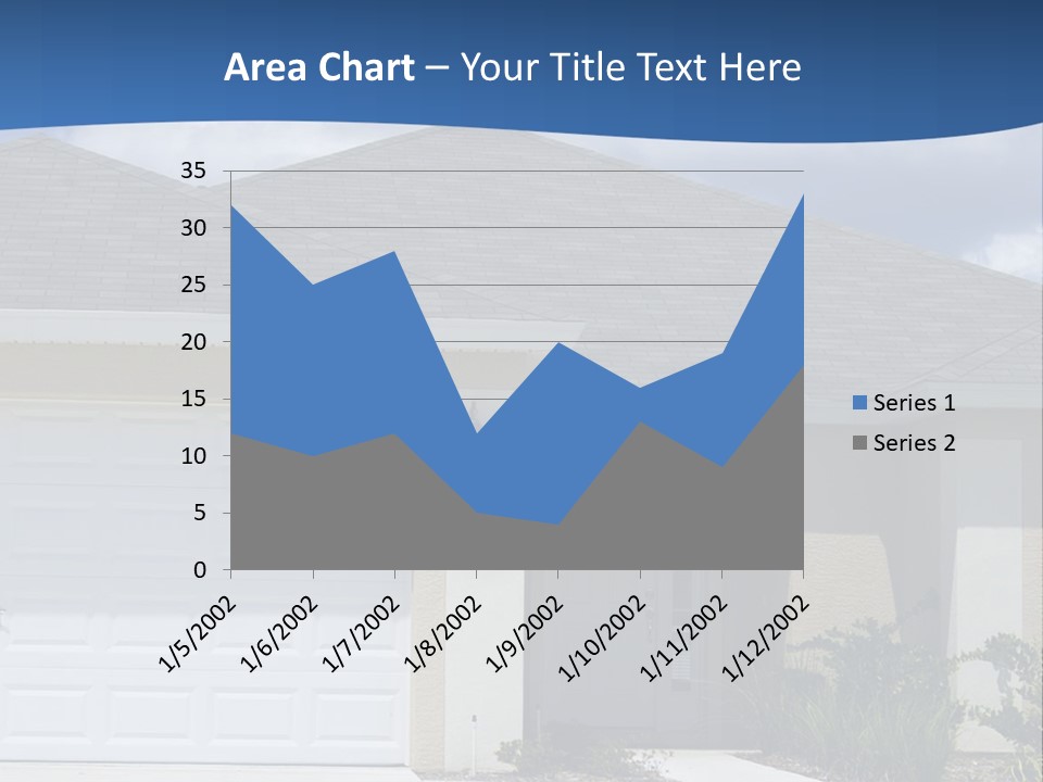 A House With A Blue Wave In Front Of It PowerPoint Template