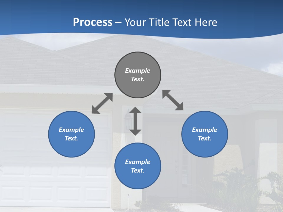 A House With A Blue Wave In Front Of It PowerPoint Template