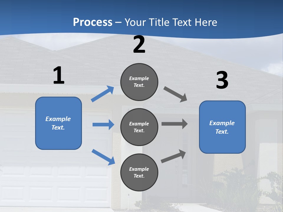 A House With A Blue Wave In Front Of It PowerPoint Template