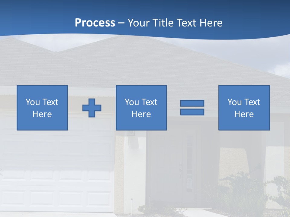 A House With A Blue Wave In Front Of It PowerPoint Template