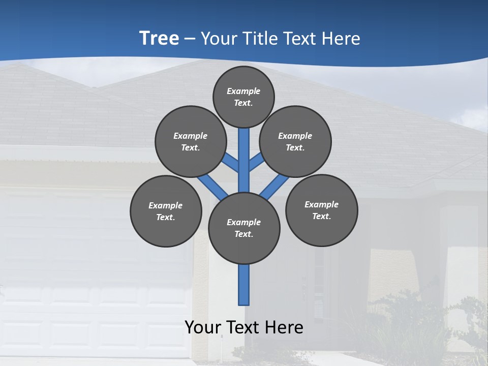 A House With A Blue Wave In Front Of It PowerPoint Template