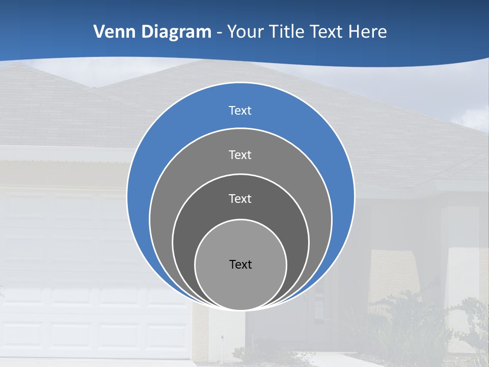 A House With A Blue Wave In Front Of It PowerPoint Template