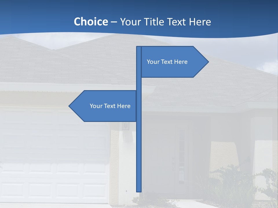 A House With A Blue Wave In Front Of It PowerPoint Template