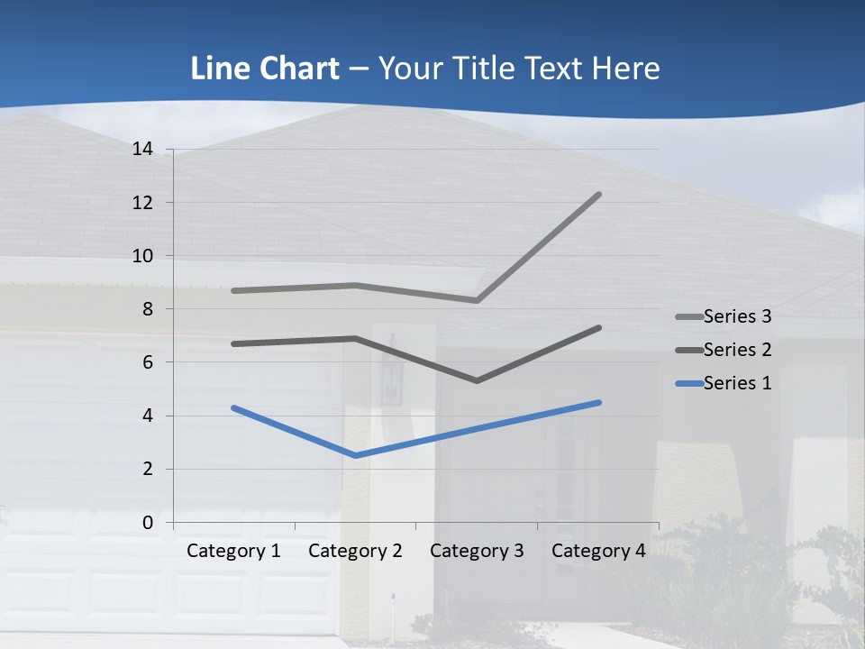 A House With A Blue Wave In Front Of It PowerPoint Template