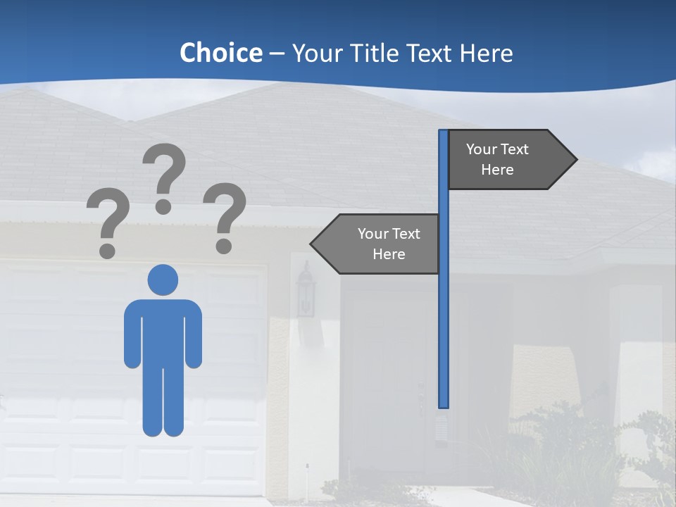 A House With A Blue Wave In Front Of It PowerPoint Template