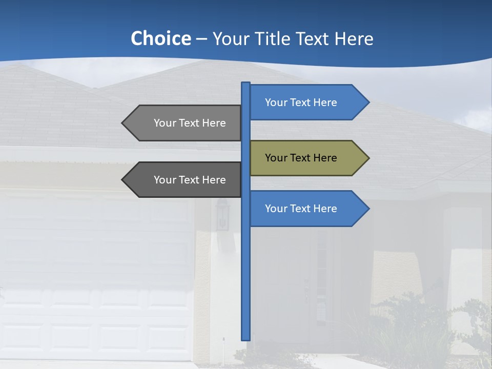 A House With A Blue Wave In Front Of It PowerPoint Template