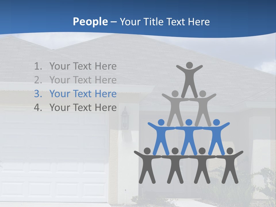 A House With A Blue Wave In Front Of It PowerPoint Template