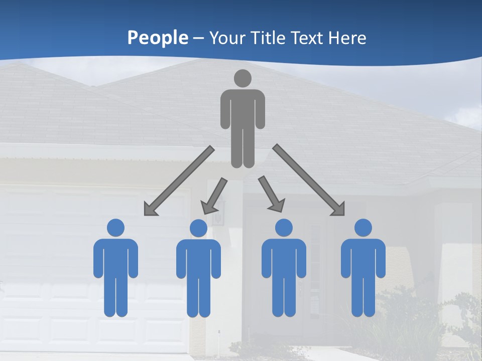 A House With A Blue Wave In Front Of It PowerPoint Template