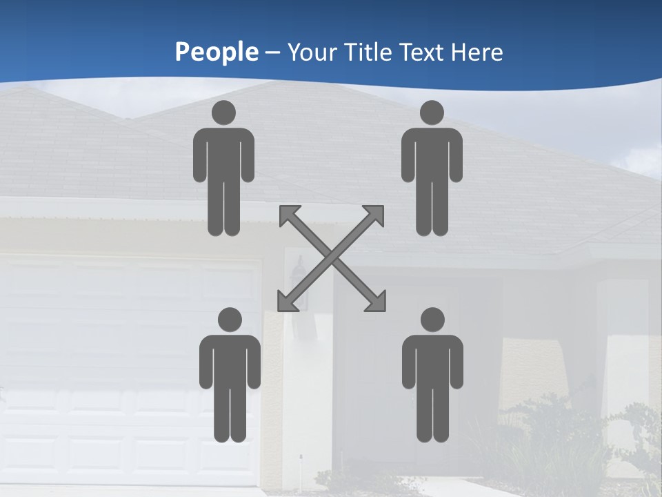 A House With A Blue Wave In Front Of It PowerPoint Template